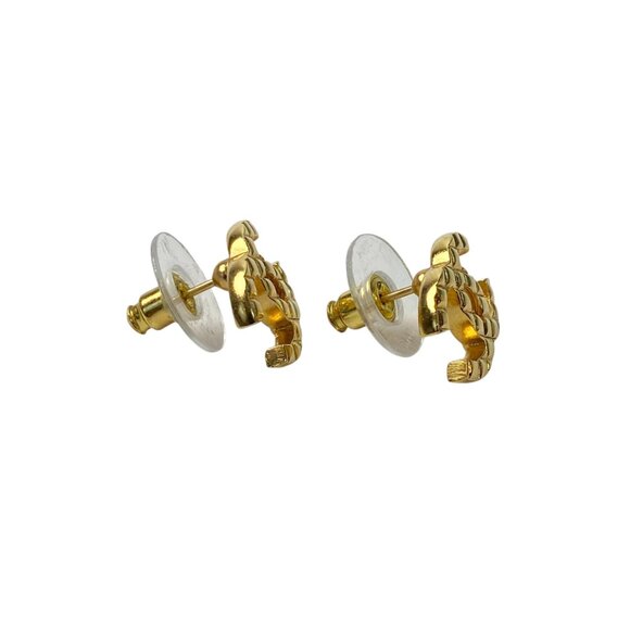 CHANEL Authentic Gold Logo Earrings - Picture 5 of 8